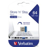 USB Flash Verbatim Store 'n' Stay Nano 64GB (синий)