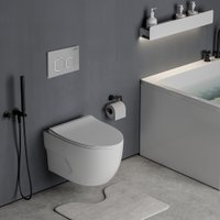 Унитаз подвесной Roxen Porto One Rimless 6 в 1 StounFix Dual Fresh 568244 (кнопка: матовая)