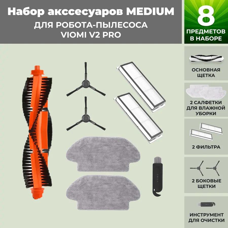 

Набор аксессуаров USBTOP для Viomi V2 Pro (черные боковые щетки) 558798