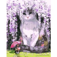 Картина по номерам Феникс+ Кот в сакуре 67932