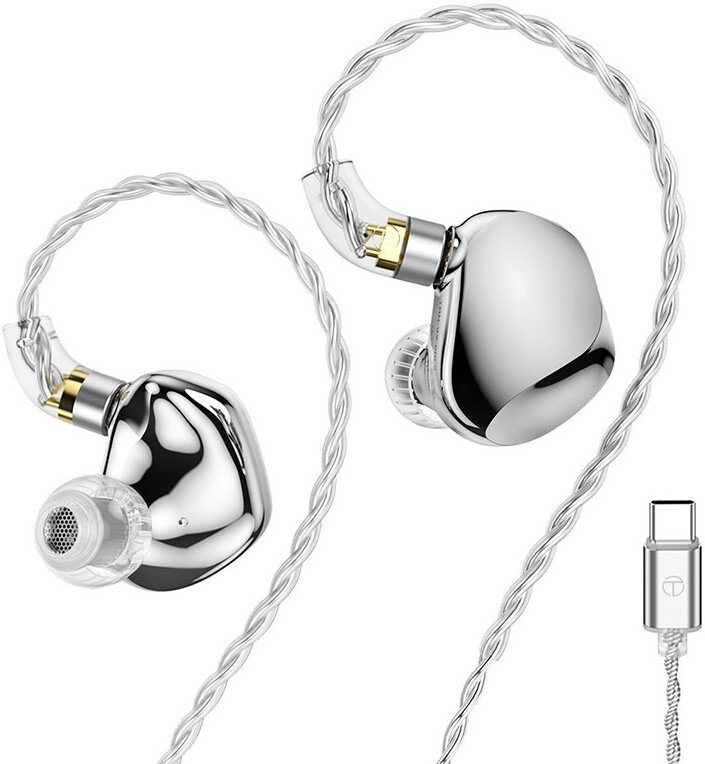 Наушники TRN VX Pro+ USB Type-C (серебристый, с микрофоном)