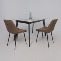 Кухонный стол Lepremo AV 1209 HPL+МДФ раздвижной 1200-1600x800 (виктори натуральный/черный)