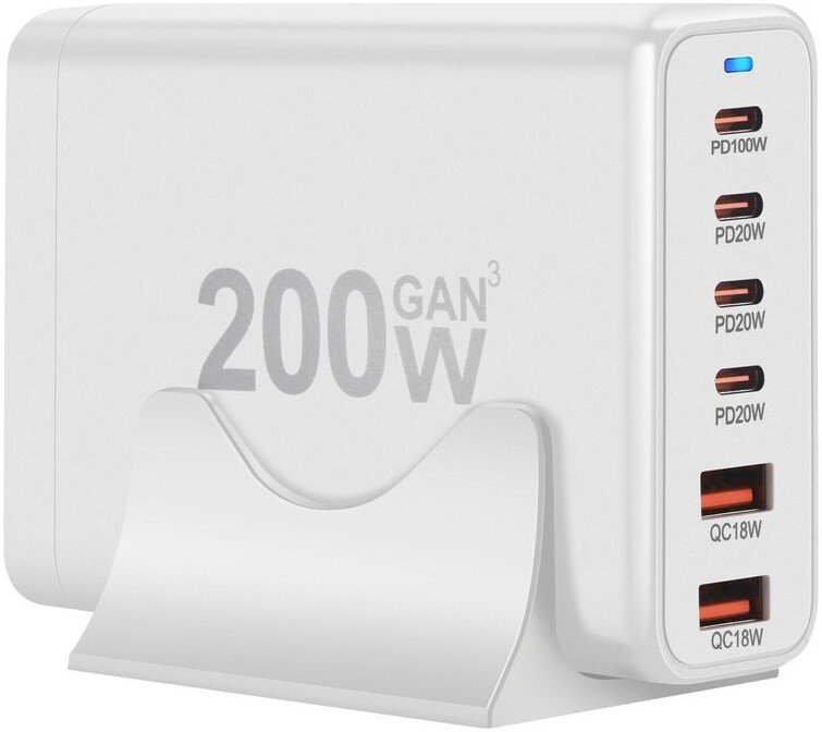 

Сетевое зарядное USBTOP 1006P200WB 559447 (белый)