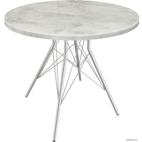 Кухонный стол Sheffilton SHT-TU2-1/80 МДФ (хром лак/бетон светлый)