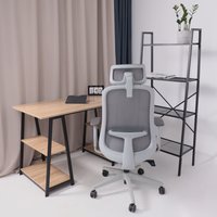 Офисное кресло AksHome Gem (сетка/ткань, серый/белый полиамид) в Солигорске