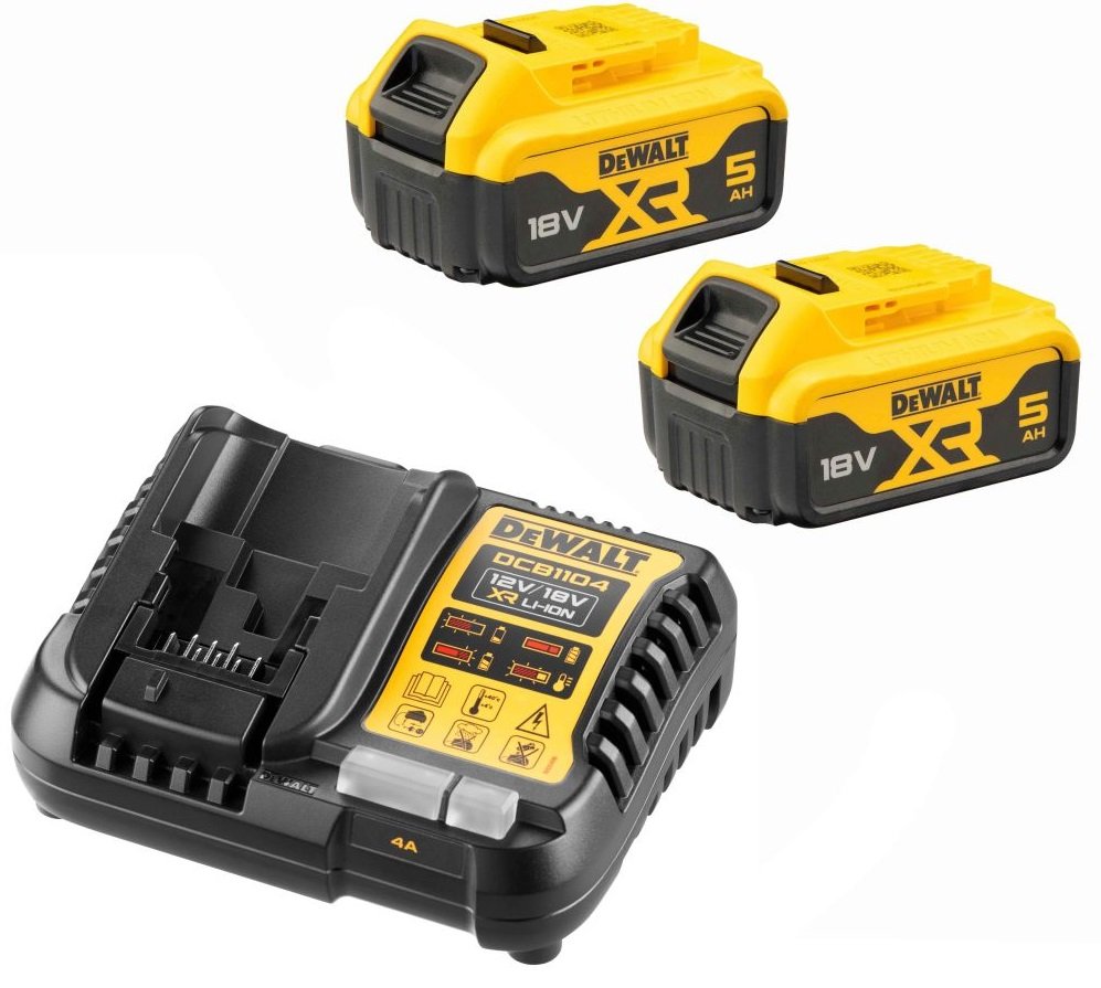 

Аккумулятор с зарядным устройством DeWalt DCB1104P2 (18В/2x5 Ач + 12/18В)