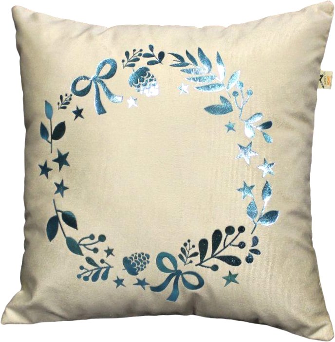 Чехол на подушку Matex Xmas. Garland 39-235 (кофейный/голубой/бежевый меланж)