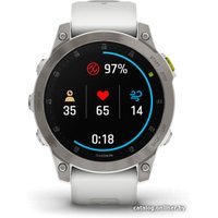 Умные часы Garmin Epix Sapphire Gen 2 (серебристый титан/белый)