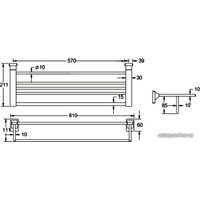 Полка для полотенца Rose RG1608H