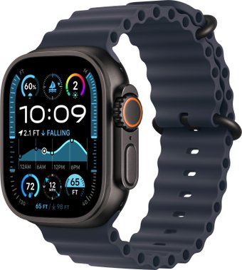 Apple Watch Ultra 2 LTE 49 мм (титановый корпус, черный/темно-синий, ремешок из эластомера M)