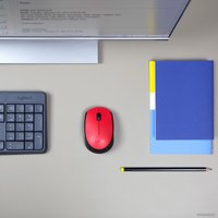 Мышь Logitech M171 (красный/черный)