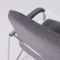 Офисный стул AksHome Samba AKS-1 (Leto 68 темно-серая ткань, мягкие подлокотники)