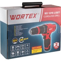 Дрель-шуруповерт Wortex LX BD 1215 Li Set 1326470 (с 2-мя АКБ, кейс)