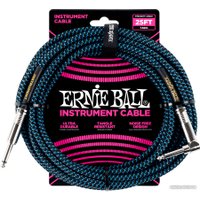 Гитарный кабель Ernie Ball P06060 6.3 мм - 6.3 мм (7.62 м, черный/синий)