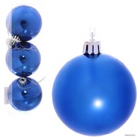 Елочная игрушка Серпантин Глянец шар 6 см 3 шт (синий) 183-863