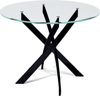 Кухонный стол DikLine R90 (прозрачный/опоры черные)