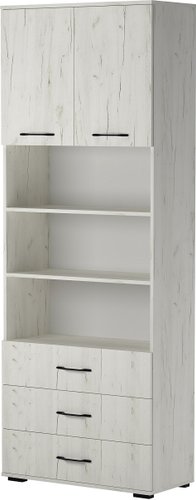 Книжный шкаф Памир Италия ШК3Я-800 (дуб крафт белый)