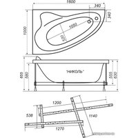 Ванна Triton Николь 160x100L (с ножками)