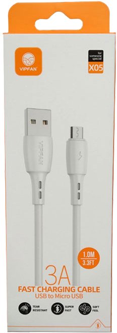 

Кабель Vipfan X05 USB Type-A -microUSB (1 м, белый)