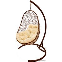 Подвесное кресло M-Group Овал 11140201 (коричневый ротанг/бежевая подушка)