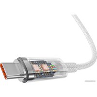Кабель Baseus Explorer Series Fast Charging Cable Auto Power-Off For Overheating 100W USB Type-C - USB Type-C (1 м, белый)