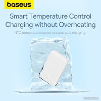 Внешний аккумулятор Baseus Magnetic Mini Air Wireless Fast Charge Power Bank 20W 10000mAh (белый) + брендированный брелок Baseus