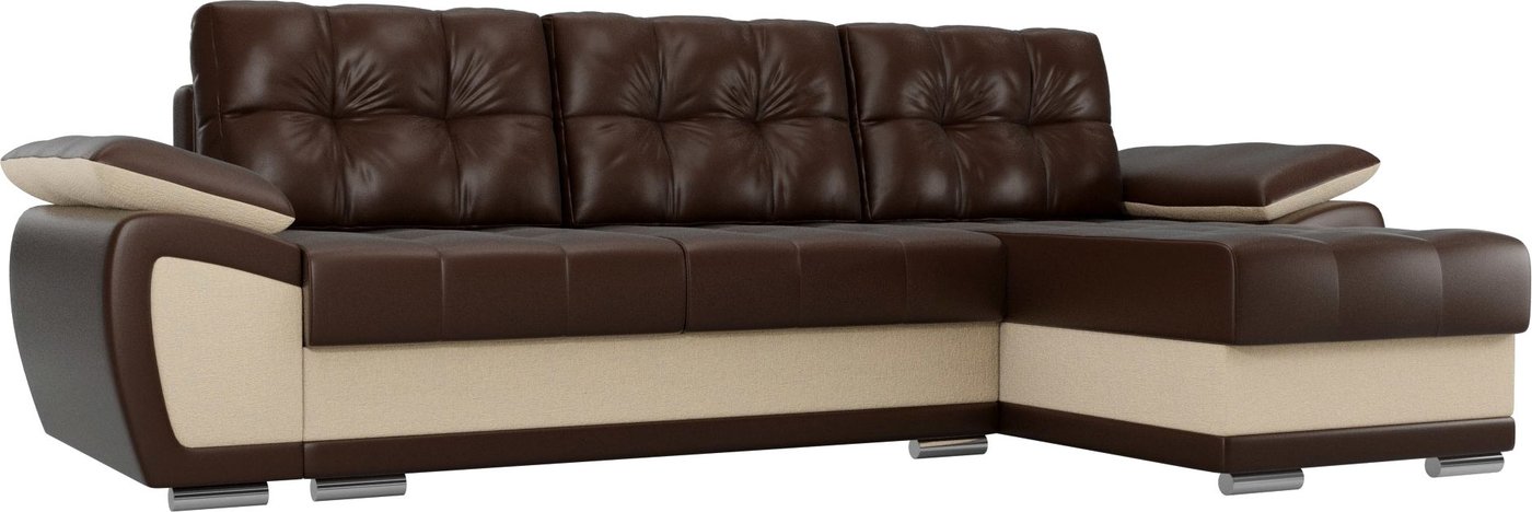 

Угловой диван Лига диванов Нэстор 100431 (коричневый/бежевый)