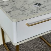 Тумба Shtabe Royal 5201 эко (мрамор каррара/золото/р.золото)