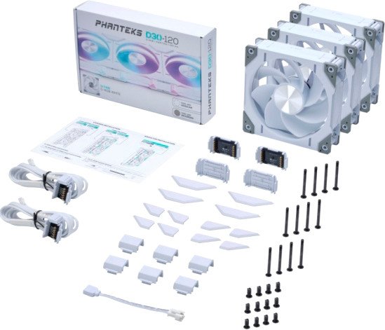 Комплект вентиляторов для корпуса Phanteks D30-120 D-RGB Reversed White Triple PH-F120D30R_DRGB_PWM_WT01_3P