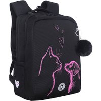 Школьный рюкзак Grizzly RG-666-5 (черный/розовый)