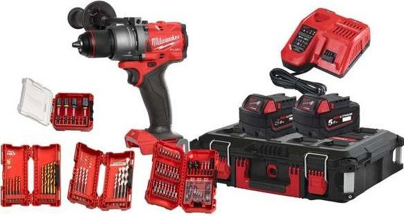 

Ударная дрель-шуруповерт Milwaukee M18 FUEL Promo FPD3100P-502P 4933498240 (с 2-мя АКБ 5 Ач, кейс, набор оснастки)