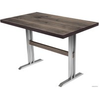 Кухонный стол Buro7 Двутавр 120 (классика, дуб мореный/серебро)