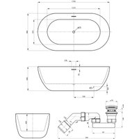 Ванна Wellsee Chic Riviera 179x85 23680602R (отдельностоящая ванна с подсветкой белый глянец, экран, ножки, сифон-автомат глянцевый белый)