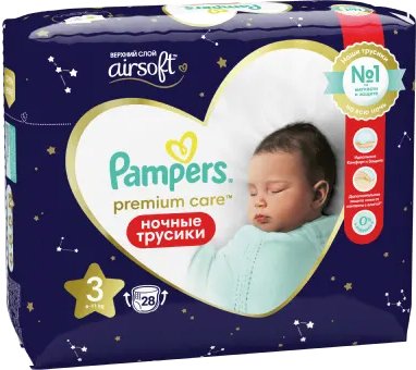 

Трусики-подгузники Pampers Pants Midi 3 ночные (28 шт)