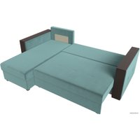 Угловой диван Лига диванов Валенсия Лайт левый (велюр, бирюзовый)