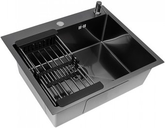 Кухонная мойка Diamond 600*500, коландер, дозатор BLACK DECOR