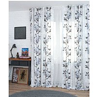 Комплект штор Delfa СШД-050 Flowers/21 (160x270, серые цветы)