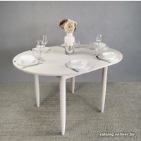 Кухонный стол Рамзес Круглый 94х94/124 (лофт белый/ноги конус белые)