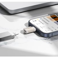Адаптер Hoco UA31E USB Type-C - Lightning (серый)