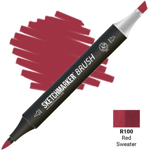 

Маркер художественный Sketchmarker Brush Двусторонний R100 SMB-R100 (красный свитер)