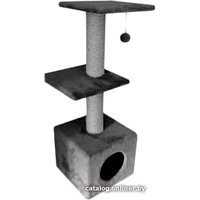 Комплекс Cat House с двумя полками 1.0 (джут серый)