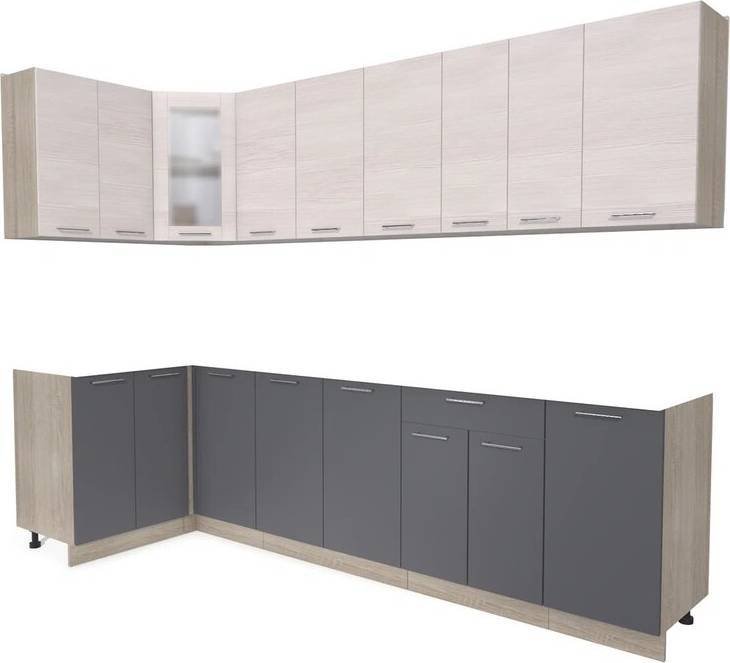 

Готовая кухня Интерлиния Мила 12x28 без столешницы (вудлайн кремовый/антрацит)