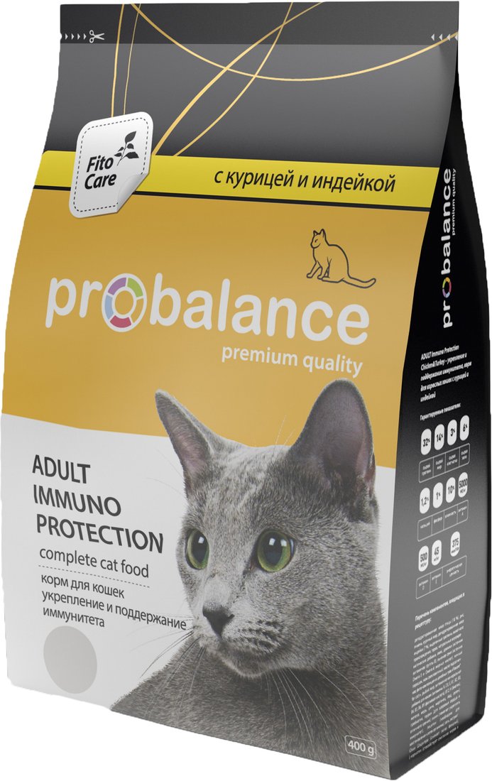 

Сухой корм для кошек Probalance Immuno Chicken & Turkey (Курица и индейка) 0.4 кг