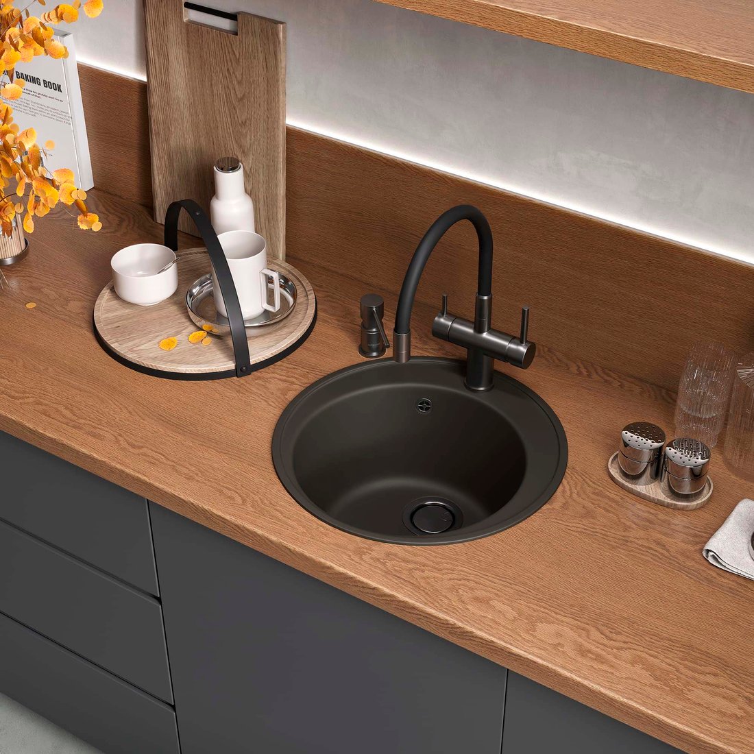 

Кухонная мойка Reflexion Arena RF0148BL