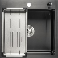 Кухонная мойка Saniteco 5050 PVD (с сифоном, дозатором и коландером)