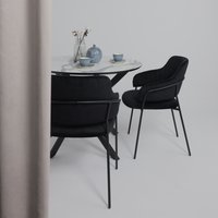 Кухонный стол Аврора Мехико 3Д D950 (камень белый/черный матовый)