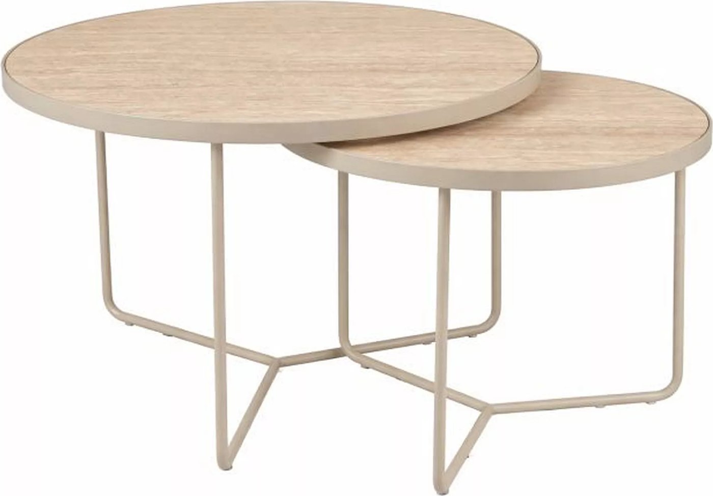 Журнальный столик Signal Italia (2 шт, травертин/кашемир)