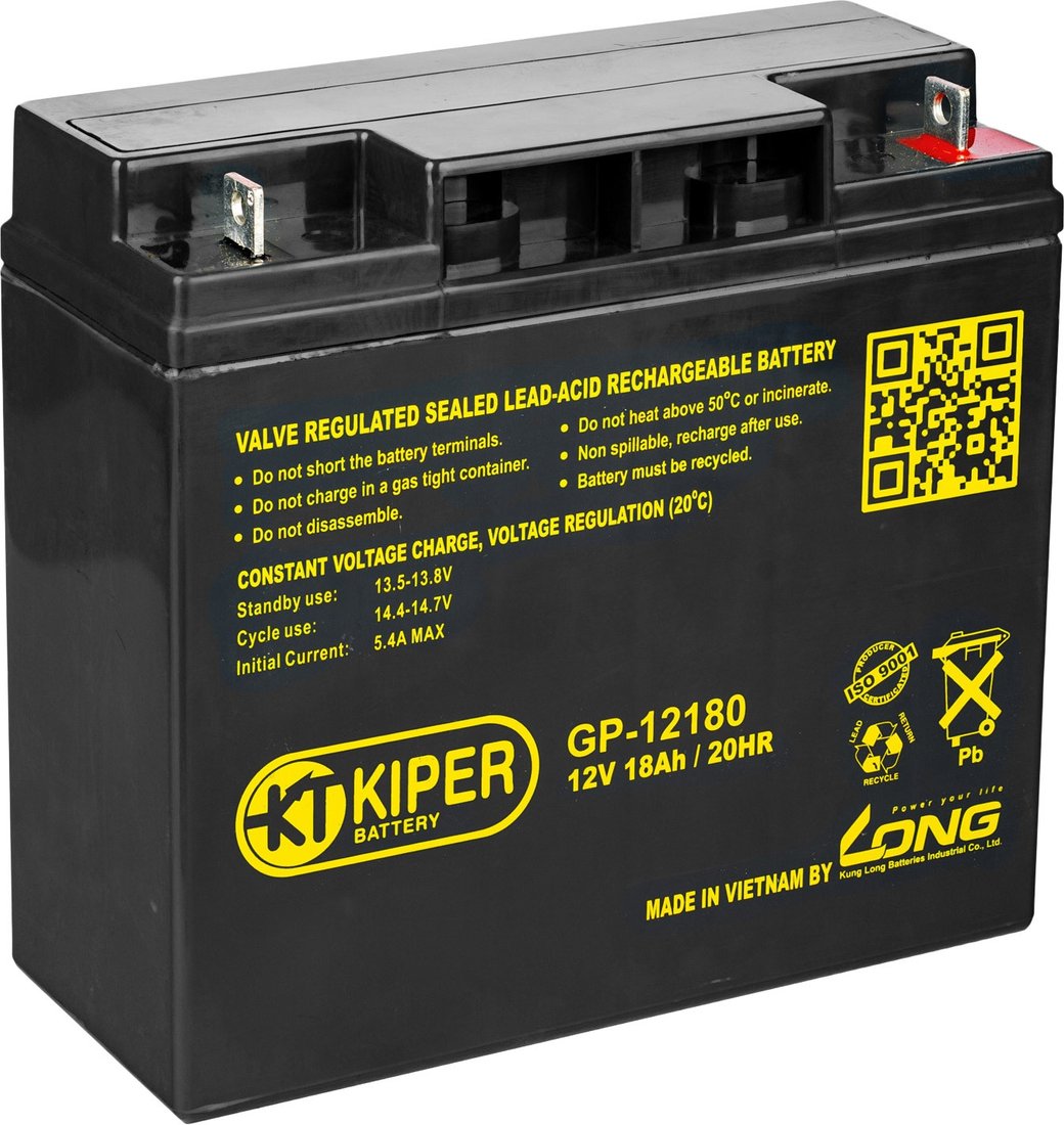 

Аккумулятор для ИБП Kiper GP-12180 (12В/18 А·ч)