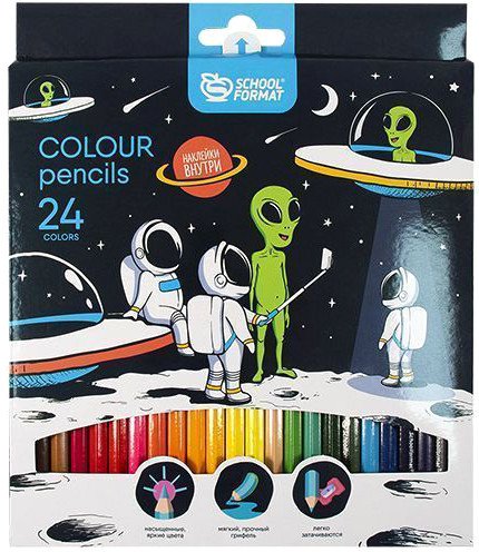 

Набор цветных карандашей Schoolformat Space Adventure КЦ24-СА (24цв)