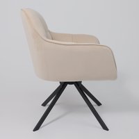 Интерьерное кресло AksHome Virginia (кремовый велюр HCJ-3/черный)